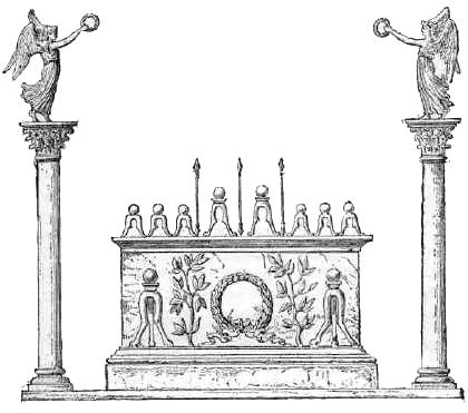 Lyon. Autel de Rome et d'Auguste  (reconstitution d'aprs le monnayage de la colonie de Lyon)